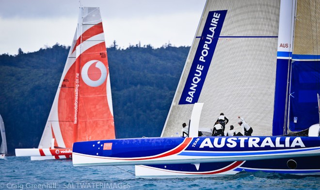 Team Vodafone Sailing and Team Australia have a tight battle on day 4 - Audi Hamilton Island Race Week 2012 © Craig Greenhill / Saltwater Images http://www.saltwaterimages.com.au
